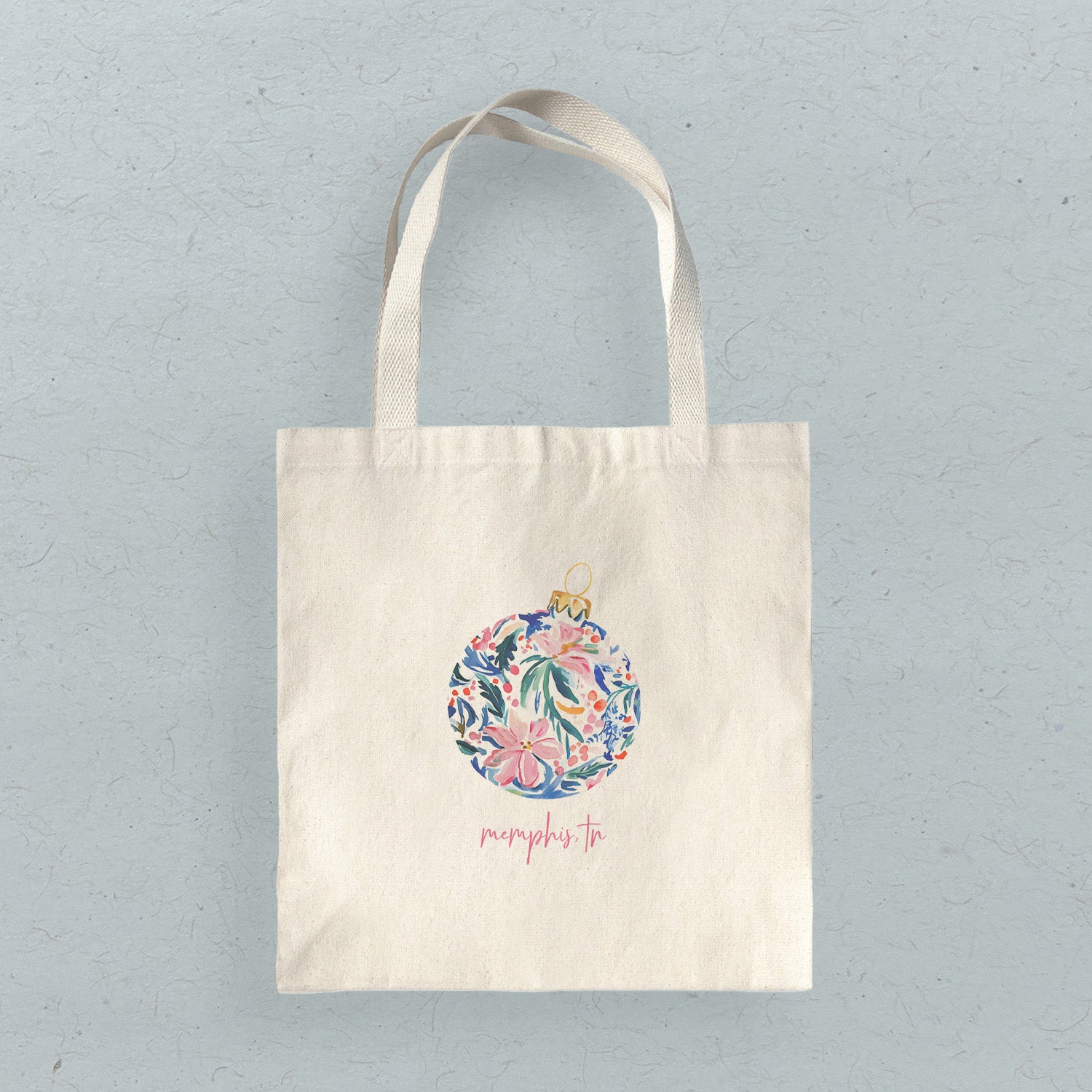 Painted Floral Ornament - Custom Canvas Tote Bag