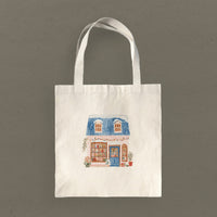 Cozy Winter Storefront - Customizable Canvas Tote Bag
