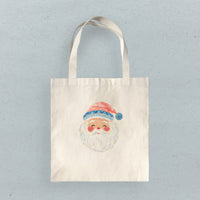 Rosy Cheeked Santa - Customizable Canvas Tote Bag