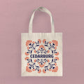 Pink Floral Folk Tile - Custom Canvas Tote Bag