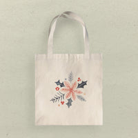 Hand Drawn Pink Poinsettia - Canvas Tote Bag