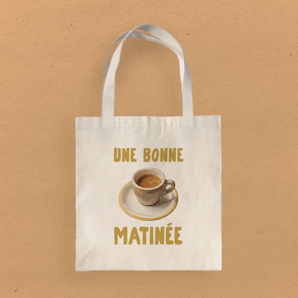 Une Bonne Matinee - Espresso - Canvas Tote Bag