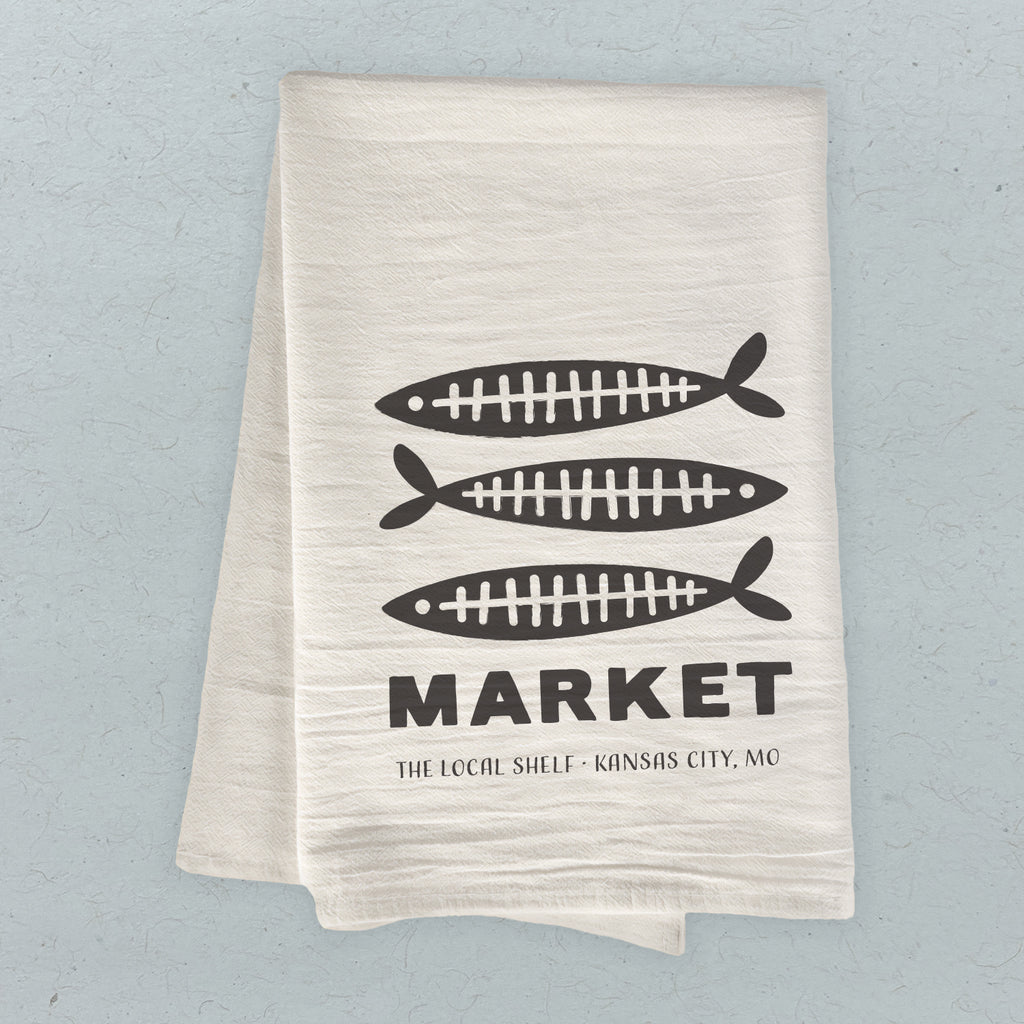 Fish Bone Market - Custom Cotton Tea Towel