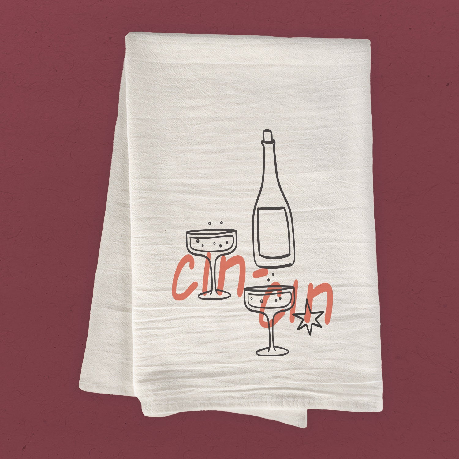 Cin Cin Champagne - Cotton Tea Towel