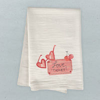 Love Ticket - Valentine's Cotton Tea Towel