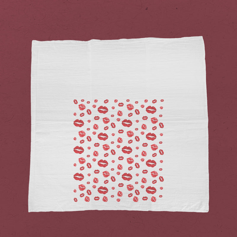 Kisses - Valentine's Day Cotton Tea Towel