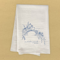 Park Bridge w/ City & State - Spring Custom Cotton Tea Towel