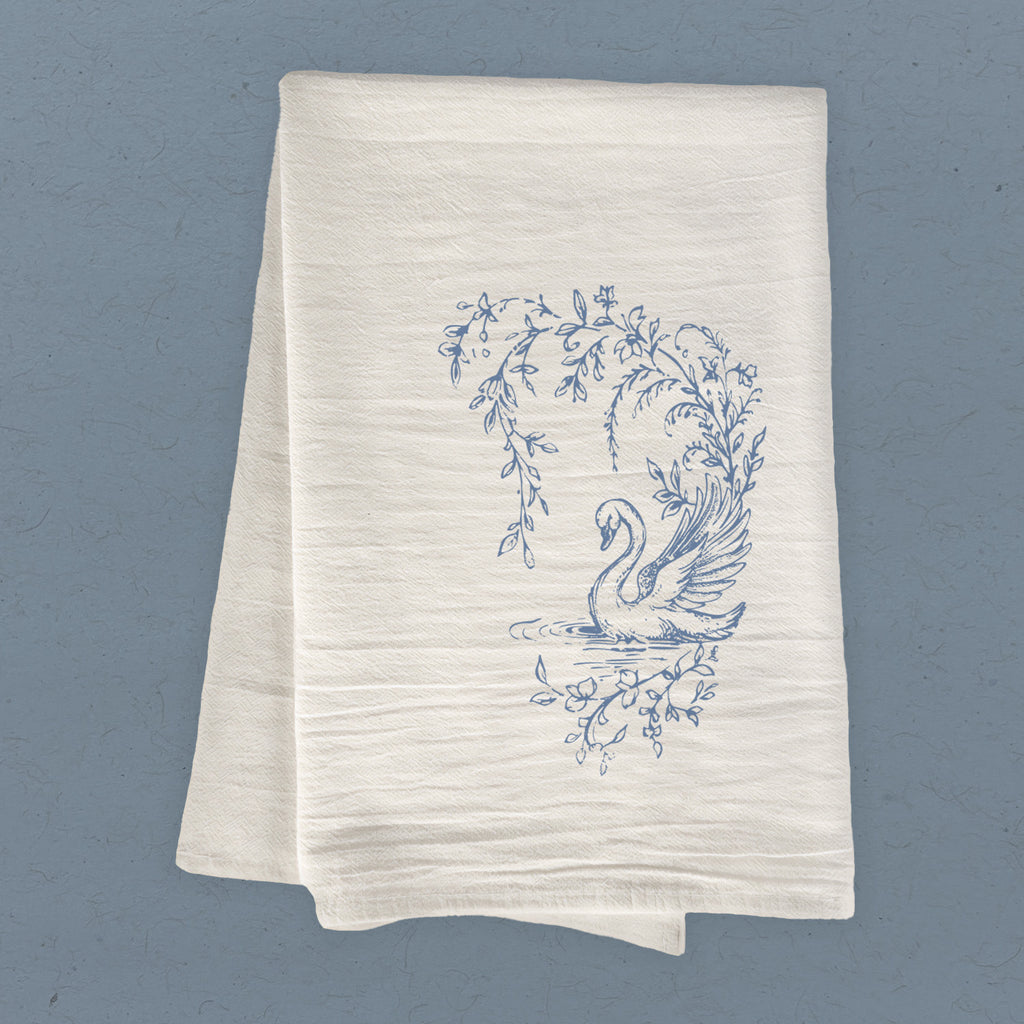 Swan Toile - Spring Cotton Tea Towel