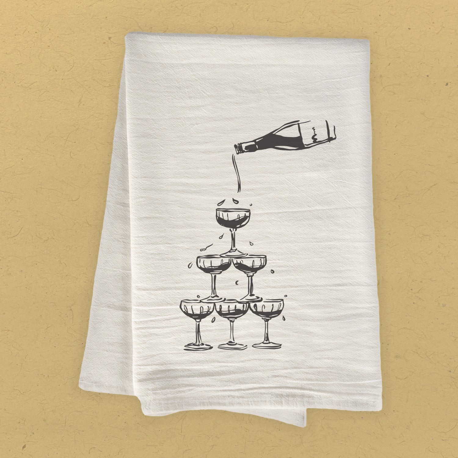 Tower of Glasses - Cotton Tea Towel