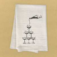 Tower of Glasses - Cotton Tea Towel