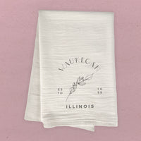 Hand Drawn Branch City State Estd - Cotton Tea Towel