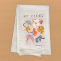 Floral Poster City State - Custom Cotton Tea Towel