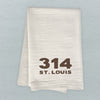 Bold Area Code and City Custom - Cotton Tea Towel