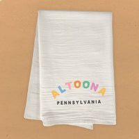 Colorful City/State Custom - Cotton Tea Towel