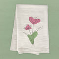 Pink Hand Drawn Flower - Customizable Cotton Tea Towel