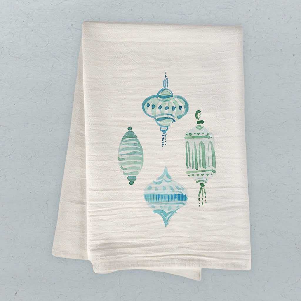 Blue Ornaments - Cotton Tea Towel