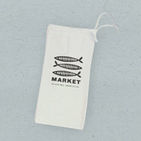 Fish Bone Market - Custom Canvas Wine Bag