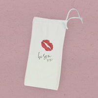 Bisou xx - Valentine's Day Canvas Wine Bag