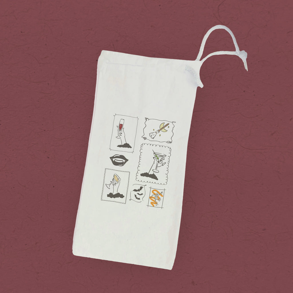 Ghouls Stamps - Halloween Canvas Wine Bag