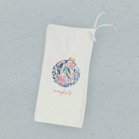 Painted Floral Ornament - Custom Canvas Wine Bag