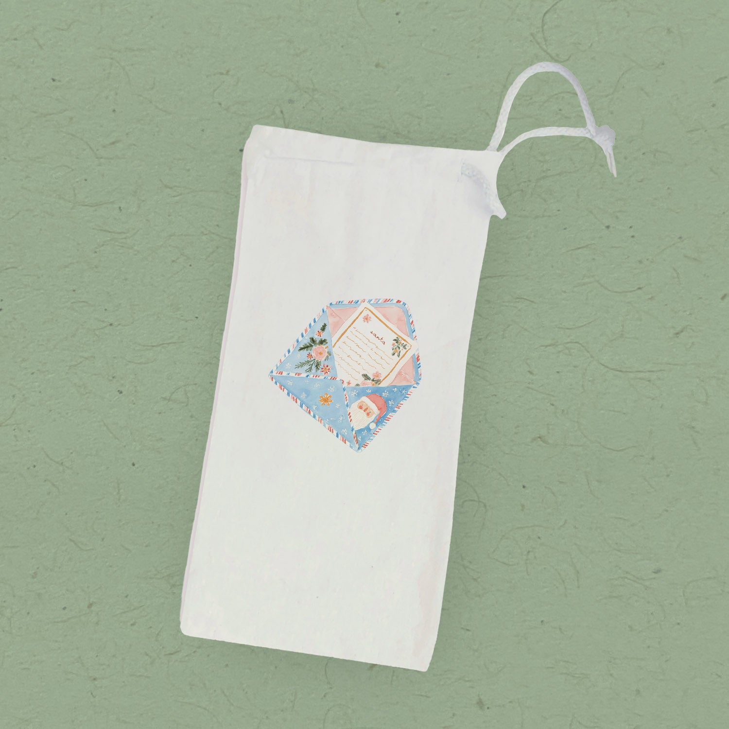 Dear Santa - Customizable Canvas Wine Bag