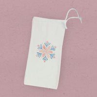 Winter Bloom Snowflake - Customizable Canvas Wine Bag