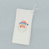 Rosy Cheeked Santa - Customizable Canvas Wine Bag