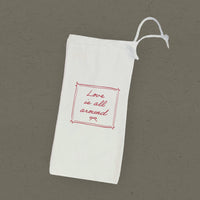 Love is All Around - Canvas Wine Bag