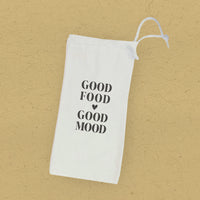 Good Food Good Mood - Canvas Wine Bag