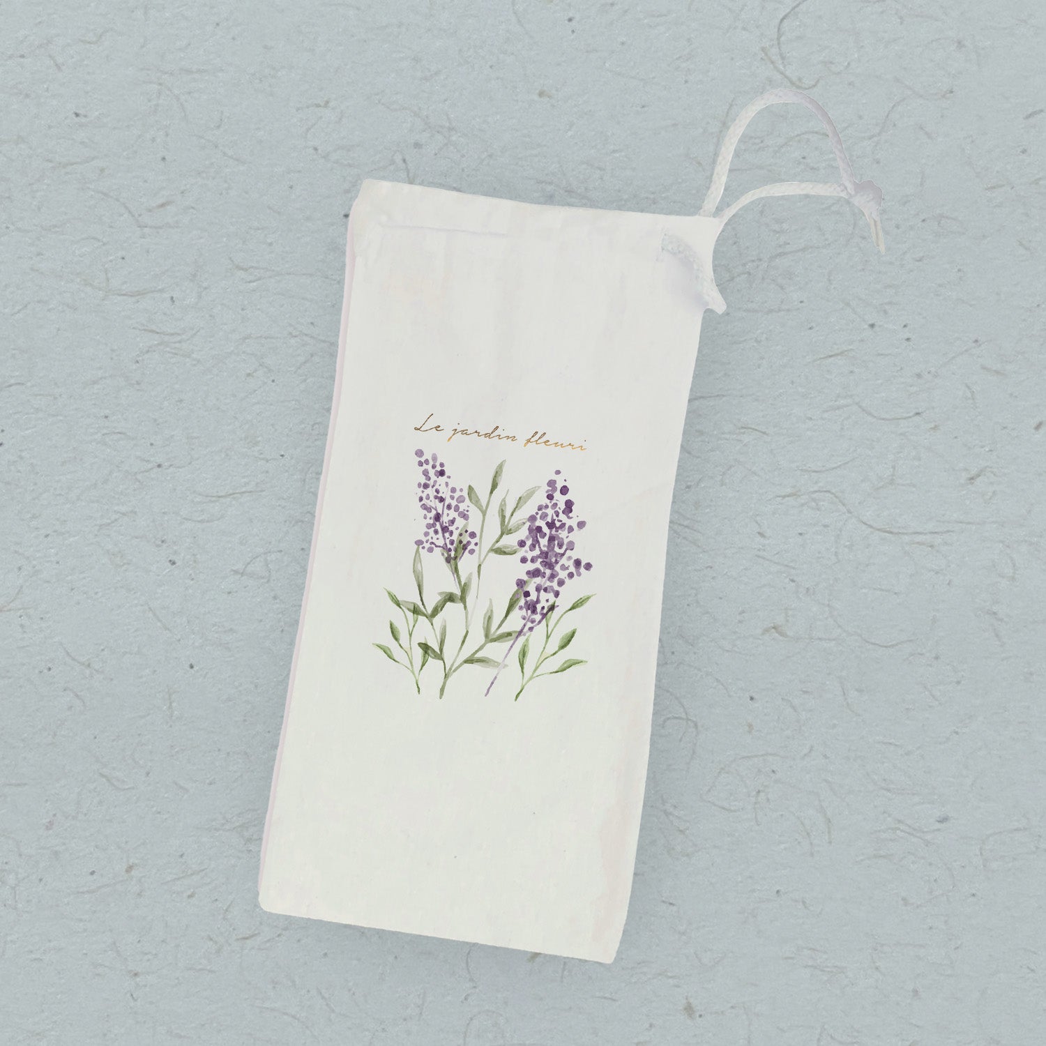 Le Jardin Purple - Spring Canvas Wine Bag