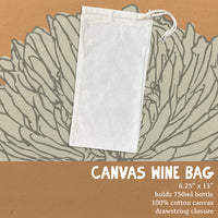 Hand Drawn Red Poinsettia - Canvas Wine Bag