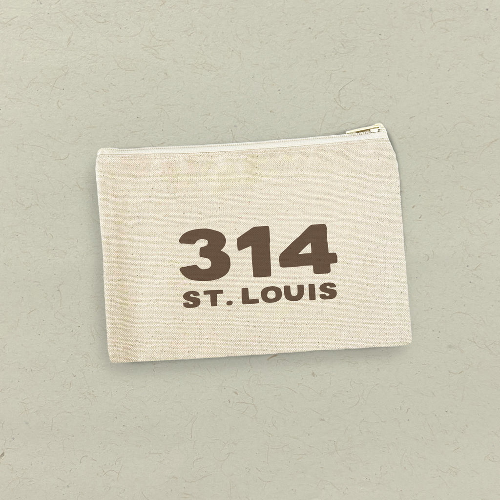 Bold Area Code and City - Custom Canvas Zipper Pouch