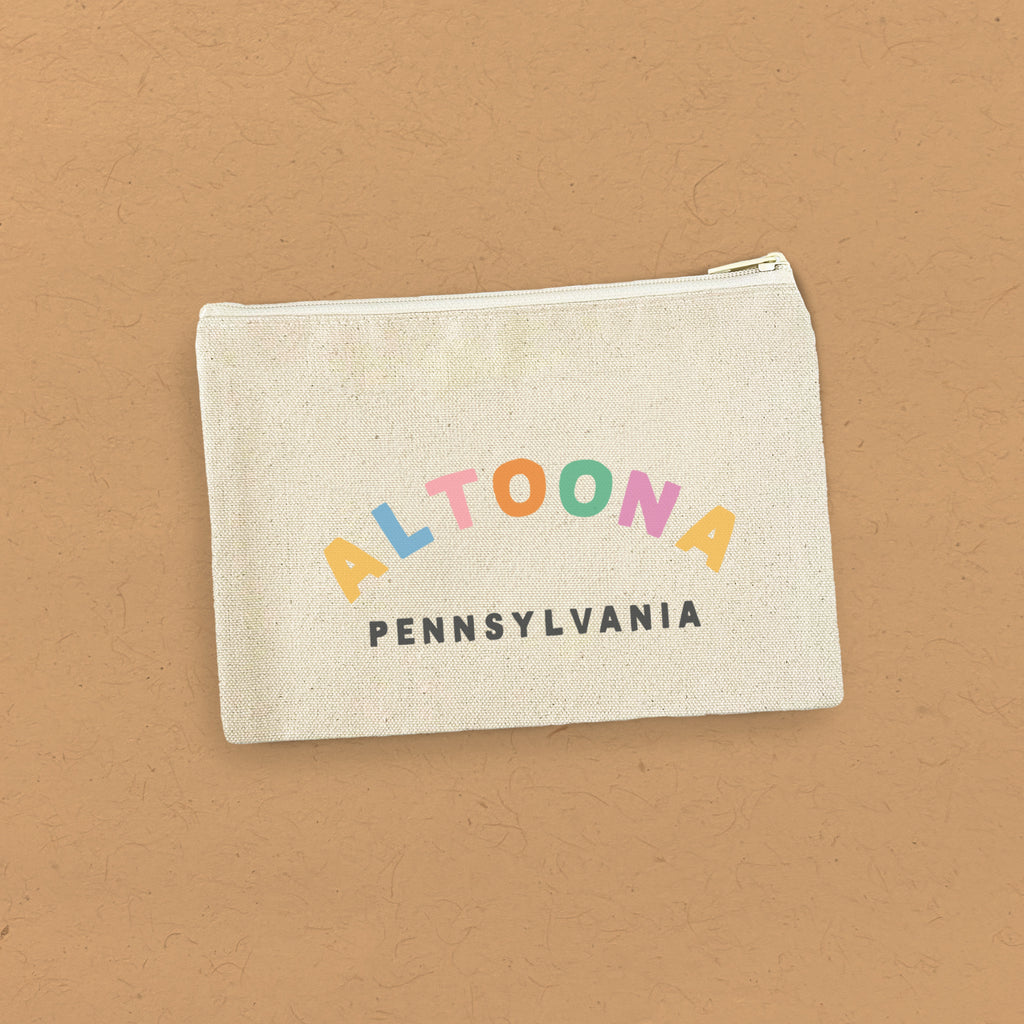 Colorful City/State - Custom Canvas Zipper Pouch