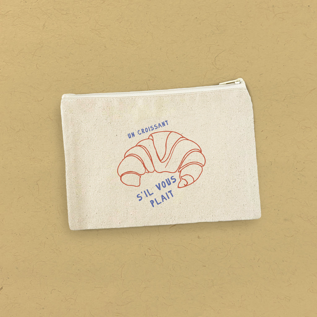Un Croissant - Canvas Zipper Pouch