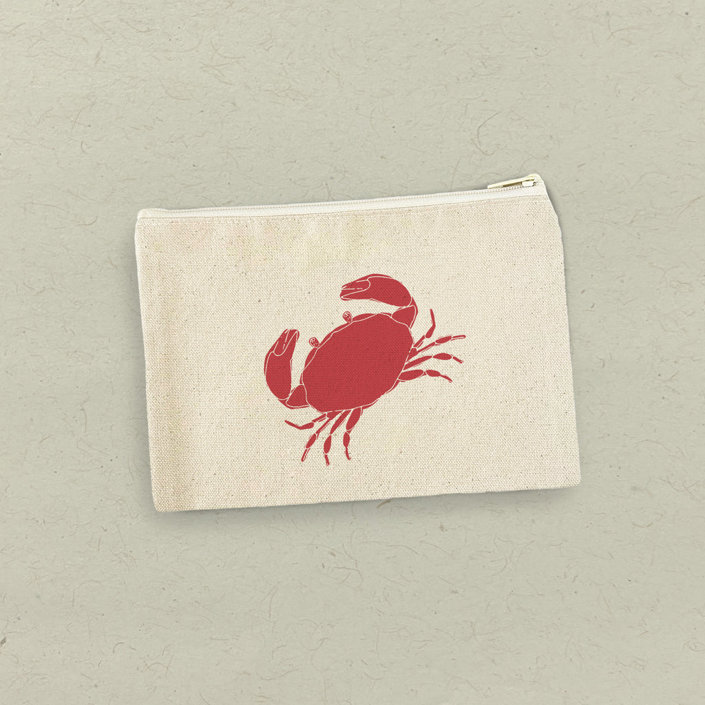 Red Crab - Canvas Zipper Pouch