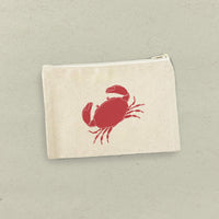 Red Crab - Canvas Zipper Pouch