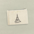 Simple Eiffel Tower - Canvas Zipper Pouch