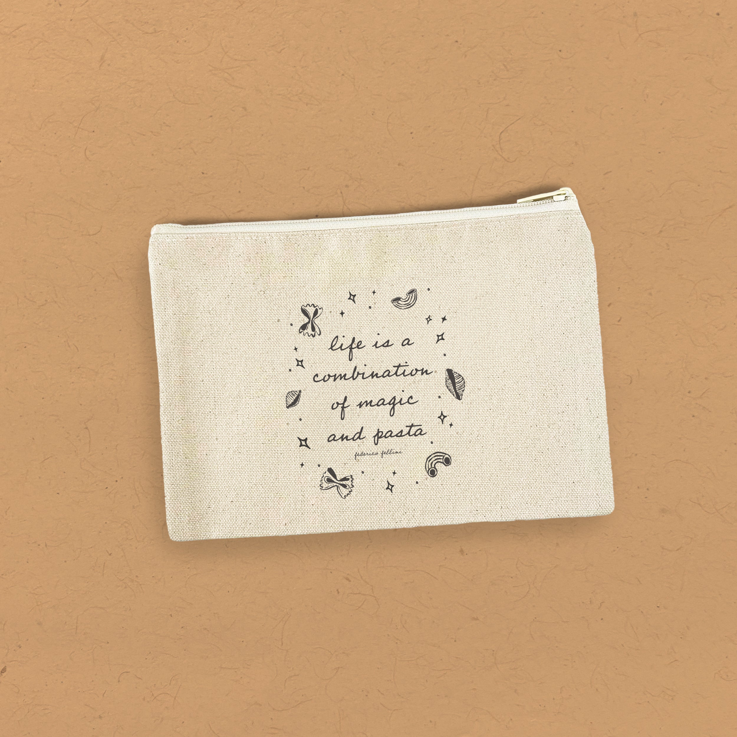 Magic and Pasta - Canvas Zipper Pouch