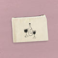 Wine and Glasses - Canvas Zipper Pouch