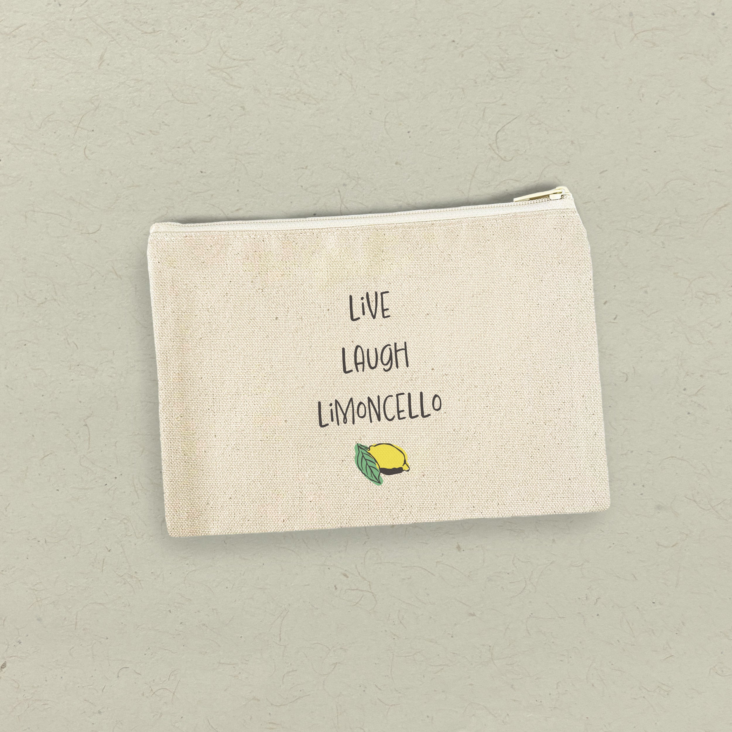 Live, Love, Limoncello - Canvas Zipper Pouch