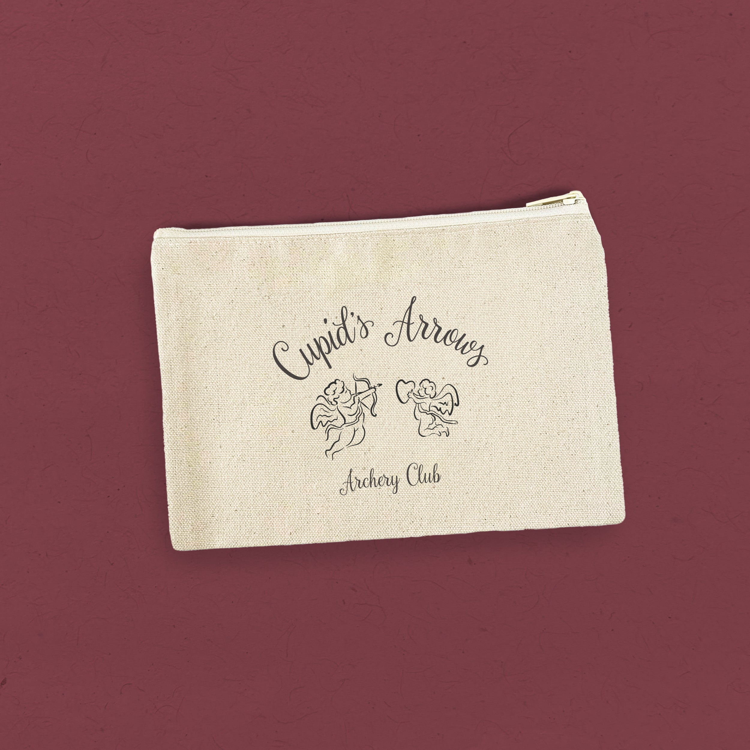 Cupid's Arrows - Valentine's Canvas Zipper Pouch