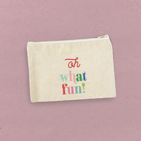 Oh What Fun - Canvas Zipper Pouch