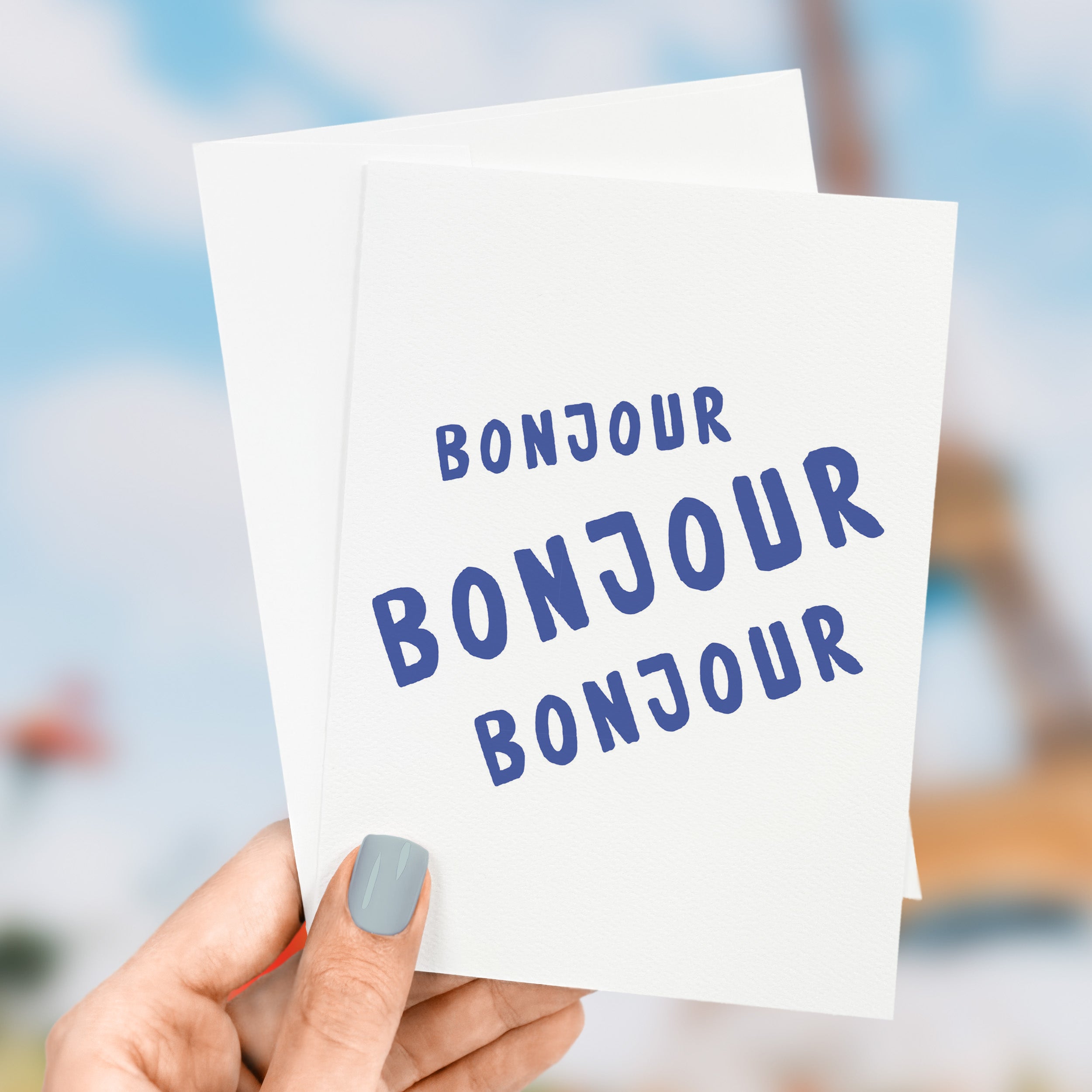 Bonjour Trois - Greeting Card