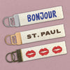 Quirky w/ City & State - Custom Canvas Key Fob