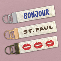 Quirky w/ City & State - Custom Canvas Key Fob