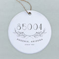 Hand Drawn Branches City State Zip Est - Custom Ornament