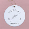Hand Drawn Branch City State Est - Custom Ornament