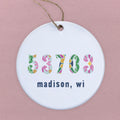 Vibrant Tiles w/ City, State, Zip - Custom Ornament