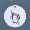 Wine Bucket and Glasses - Ornament