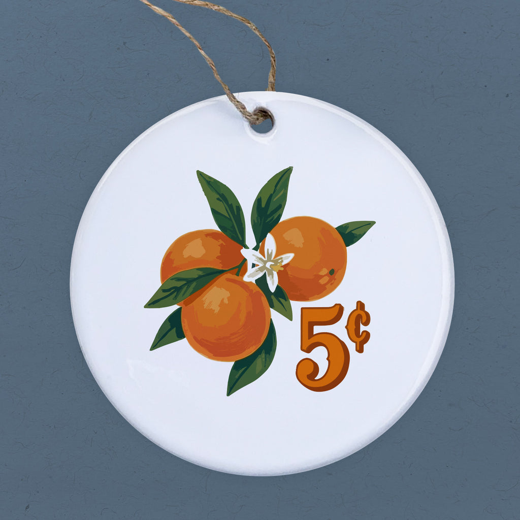 Oranges Vintage Lettered Sign - Ornament